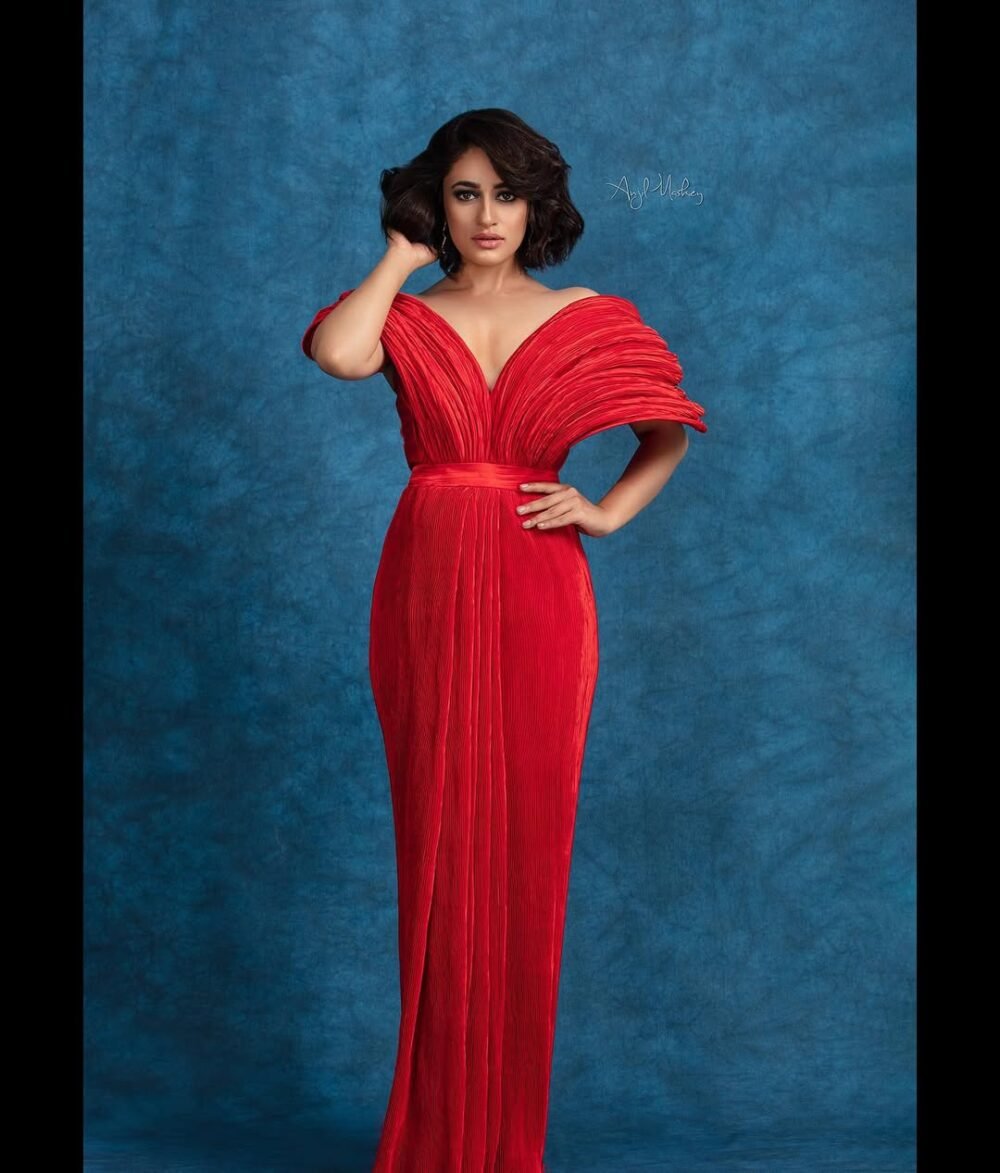 Scarlet Wave Pleated Gown - Image 2